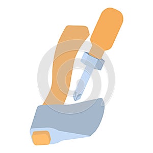 Carpentry tool icon isometric vector. An ax and screwdriver with wooden handle