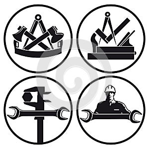 Carpentry and tool symbols