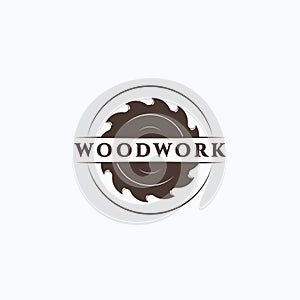 Carpentry vintage saw blade vector illustration design. Simple carpentry emblem logo concept