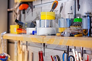 Carpentry workshop equipped with the necessary tools