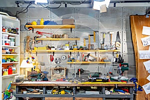 Carpentry workshop equipped with the necessary tools