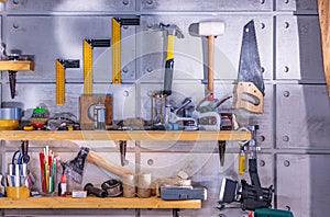 Carpentry workshop equipped with the necessary tools
