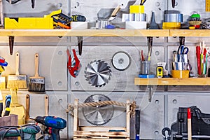 Carpentry workshop equipped with the necessary tools