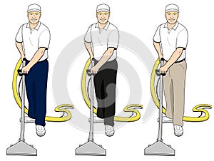 Carpet Cleaning Tech Clip Art Set 1
