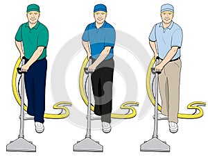 Carpet Cleaning Tech Clip Art Set 2