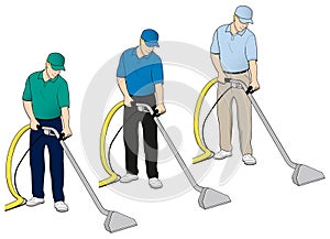 Carpet Cleaning Tech Clip Art Set 5