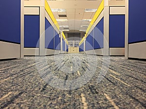 Carpet floor in office, selects focus on the floor.