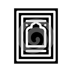 carpet for namaz glyph icon vector illustration