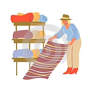 Carpet Shop Flat Illustration