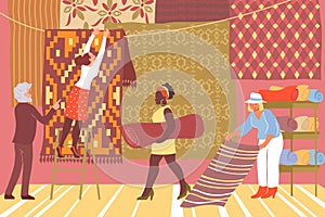 Carpet Shop Flat Illustration