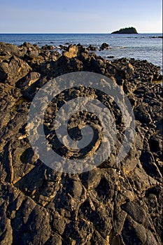 Carpet of stone in a beach in nosy be madagascar