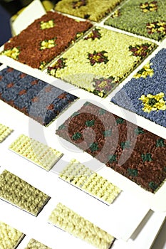 Carpet texture swatches and samples