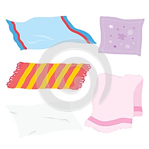 Carpet Towel Sheet Napkin Handkerchief Rag Fabric Cloth Cartoon Vector