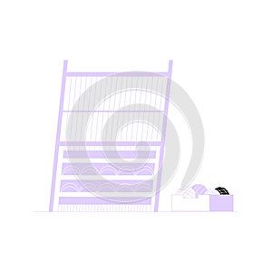 Carpet Weaving Loom With Threads In Flat Vector Illustration Symbolizing Traditional Craftsmanship, Artisanal Skills photo