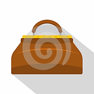 Carpetbag icon, flat style