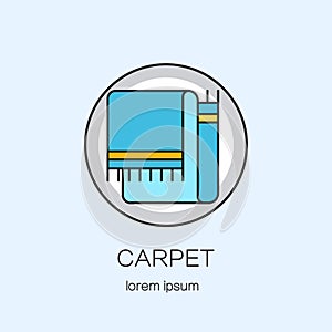 Carpeting shop DIY line icon logotype design templates.