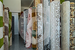 Carpets And Rugs Rolled Up & Displayed