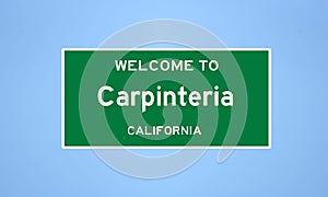 Carpinteria, California city limit sign. Town sign from the USA. photo