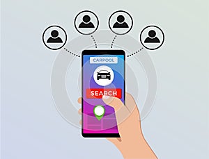 Carpool illustration concept. Carpooling icon