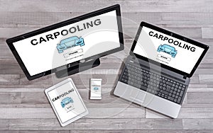 Carpooling concept on different devices