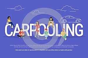 Carpooling concept illustration photo