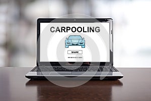 Carpooling concept on a laptop