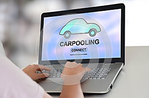 Carpooling concept on a laptop