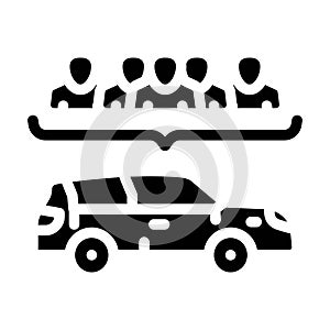 carpooling environmental glyph icon vector illustration