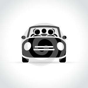 Carpooling icon on white background