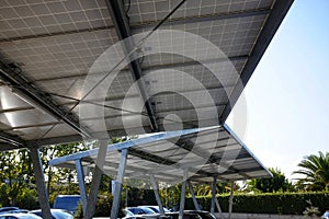 Carport with solar panels photo