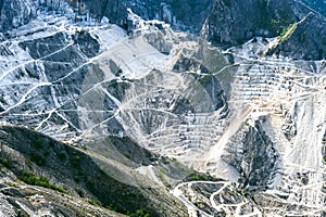 Carrara marble quarries view
