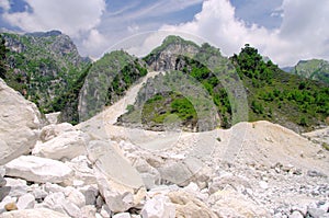 Carrara marble stone pit