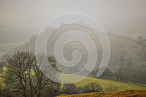 Carreg Cennen Castle in the Mist