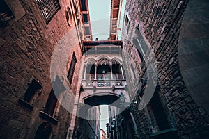 Carrer del bisbe in Barcelona photo