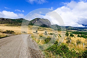 Carretera Austral with beautiful cloudy nature landscape in Patagonia, Chile photo