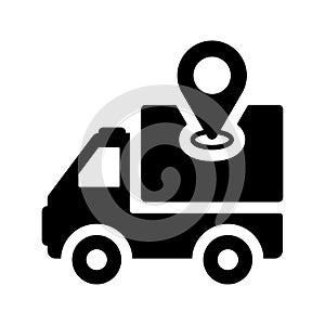 Carriage, dispatching, export icon. Editable vector logo