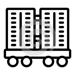 Carriage freight wagon icon outline vector. Goods boxcar logistics