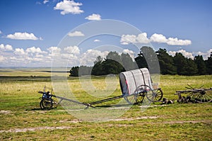 A carriage on the grassland