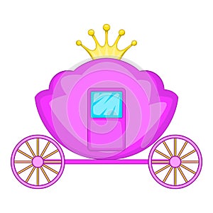 Carriage icon, cartoon style