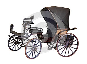 Carriage by late 19th century on white