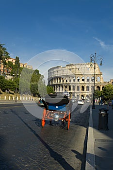 A Carriage near Colosseum in Rome photo