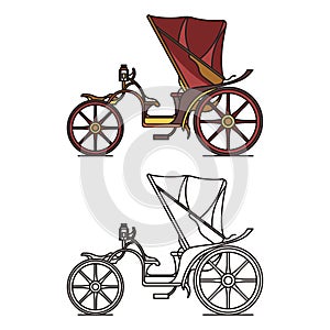 Carriage of XIX century. Victorian, French chariot