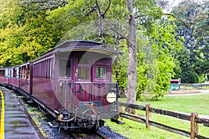 The carriages of old Puffing Billy train