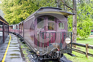 The carriages of old Puffing Billy train