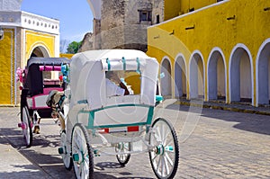 Carriages in the Street in Izamal photo