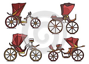 Carriages of XIX century. French chariot in line photo