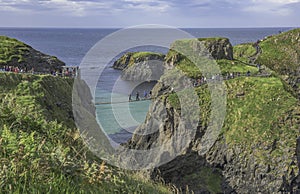 Carrick-a-Rede Rope Bridge a famous rope bridge near Ballintoy in County Antrim in Northern Ireland photo