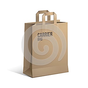 Carrier Paper Bag Brown Empty