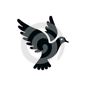 Carrier pigeon icon vector, filled flat sign, isolated on white. Dove symbol, logo illustration