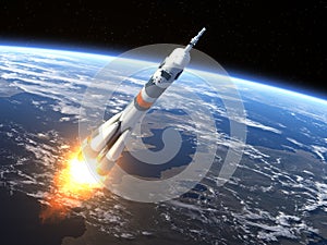 Carrier Rocket Soyuz-FG Launching